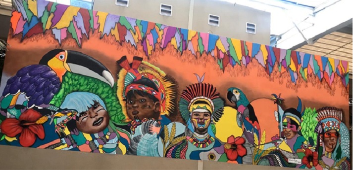 Alpha Square Mall tem painel com arte afro-indígena