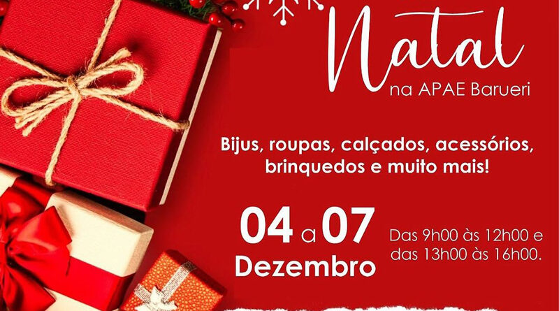 Apae Barueri promove bazar e campanha de Natal 2023