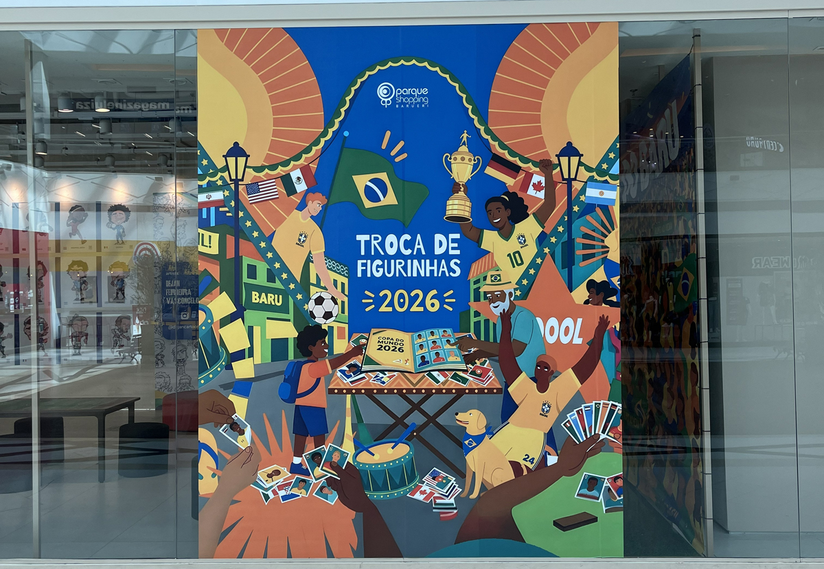 Parque Shopping Barueri inaugura espaço para troca de figurinhas da Copa