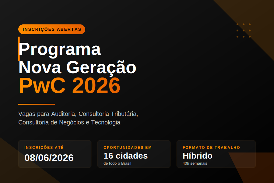 PwC abre vagas para Barueri por meio do Programa Nova Geração